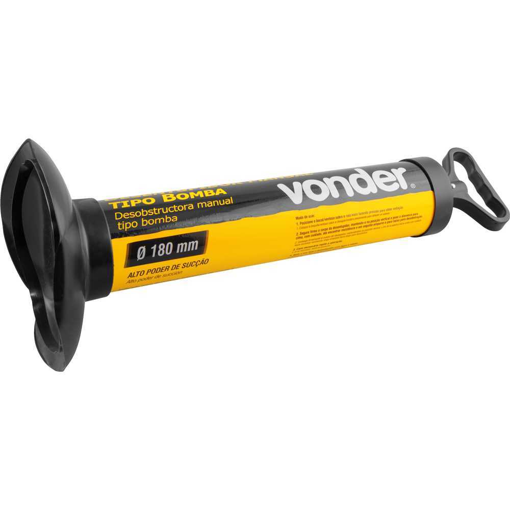 Desentupidor Manual Tipo Bomba VONDER DM 500 Alta Sucção para Vaso Sanitário e Esgoto 500mm — imagem 2 de 2