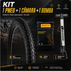 Pneu bicicleta Levorin Excess aro 20 x 1.75 Cravudo Infantil mtb + Camara PIRELLI + brinde bomba