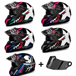 Capacete Fechado FW3 GTX + Viseira Fumê - Star Fox Mansão Maromba com óculos interno