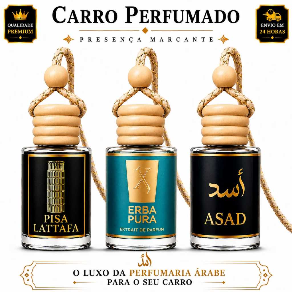 Cheirinho Árabe Carro Aromatizante Automotivo Disponível em 1 ou 3 Unidades | Escolha sua Fragrância