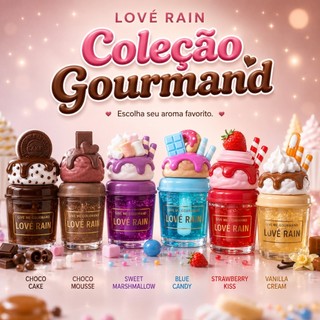 Gloss Labial Love Rain Coleção Gourmand | Hidratante, Brilho Espelhado, 6 Aromas Inspirados em Frutas e Sobremesas