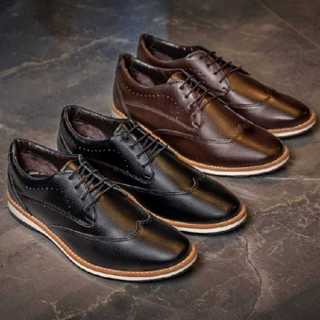 Sapato Casual Oxford Versales Masculino com Cadarço e Material Nobre Preto - 39, Preto