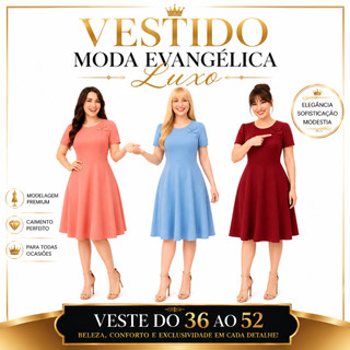 VESTIDO EVANGÉLICO MODA MODESTA PREMIUN PLUS SIZE MAIS VENDlNDO DO BRASlL COM MANGAS VERDE PRETO