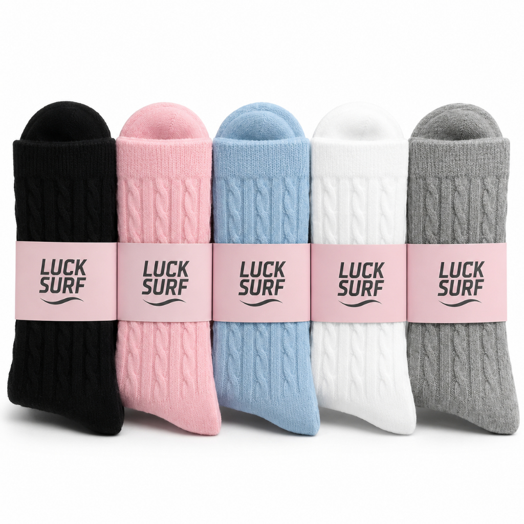 Kit 5 Pares Meias Femininas Algodão Academia LUCK SURF Confortável