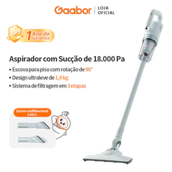 Gaabor 16000Pa Aspirador de Pó 2 em 1 Forte Sucção Longo 4.5m Limpeza Profunda CW-18M02A