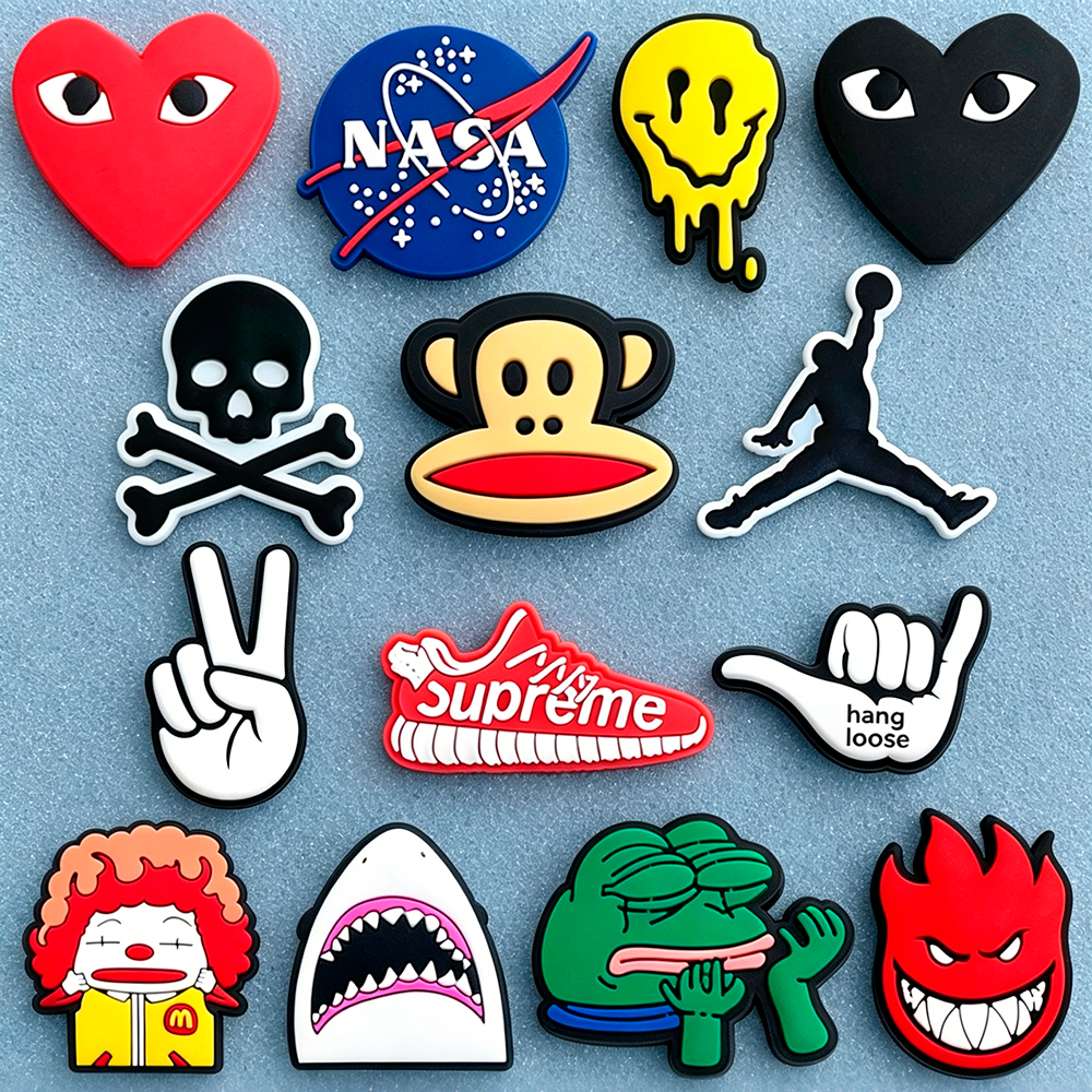 14 Uds/Set Pingentes Decorativos para Chinelo, acessórios botões enfeites compatível com Bubble Slide infantil e adulto