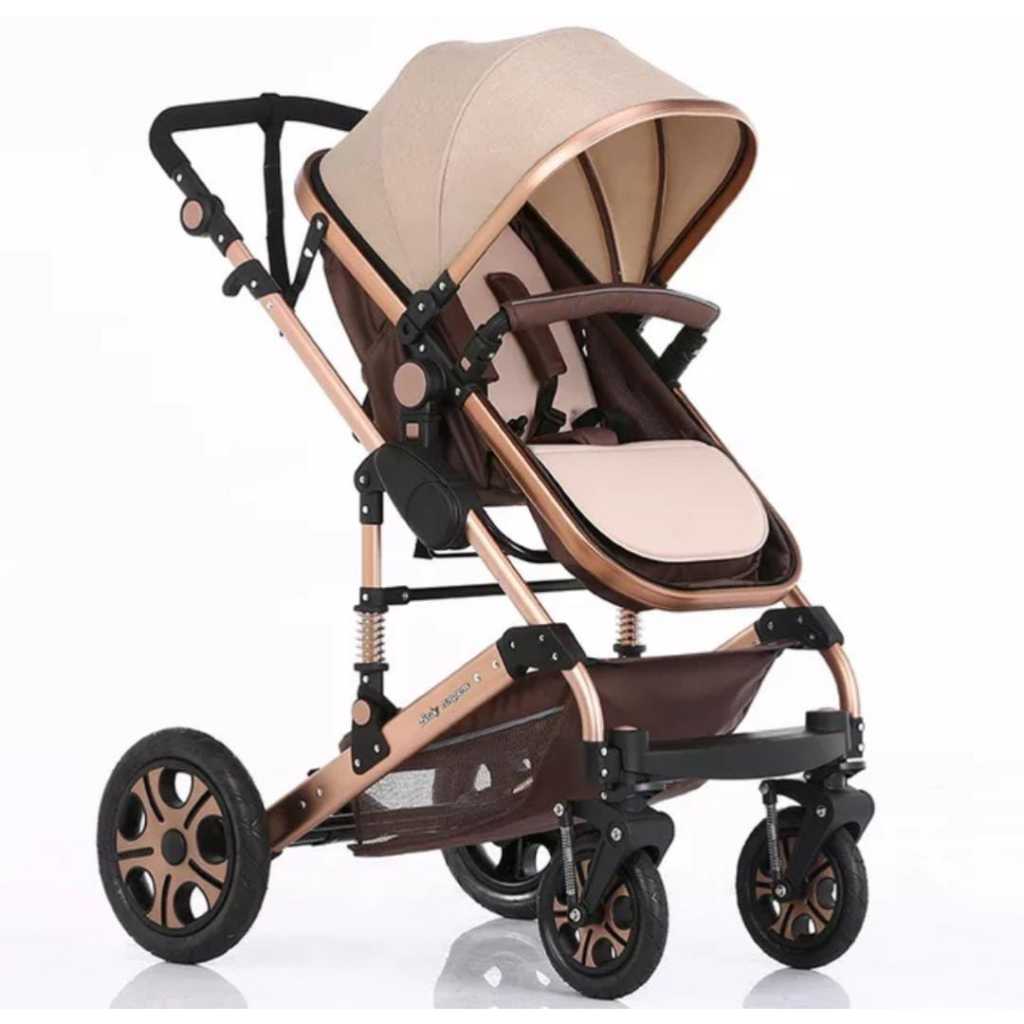 Carrinho De Bebê Europeu Pluma Kids Super Luxo com Amortecedor + Moisés Berço Premium