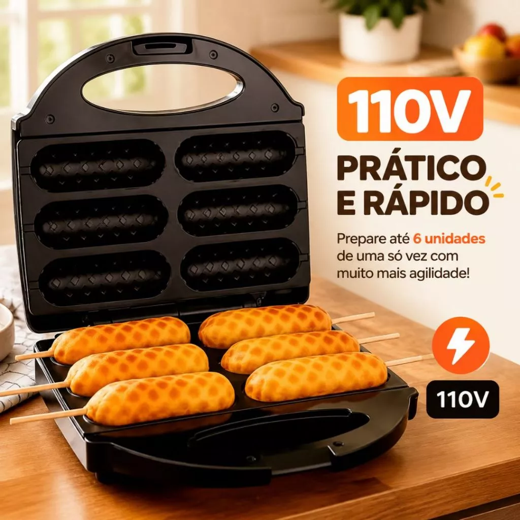 Máquina de Crepe Crepeira Elétrica Antiaderente Hot Dog Queijo Coalho Espetinho No Palito 110v LCK — imagem 1