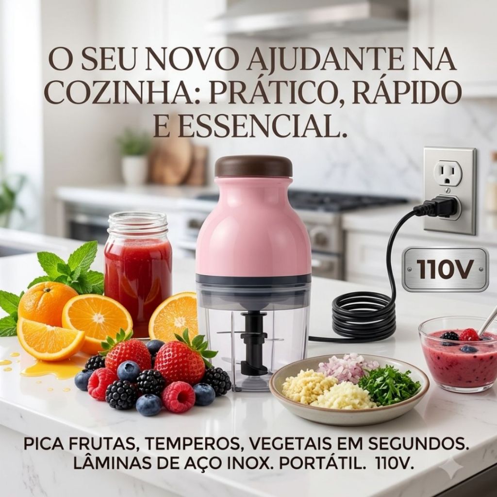 Mini Moedor Elétrico De Carne De Alimentos Picador De Frutas 110v Envio imediato