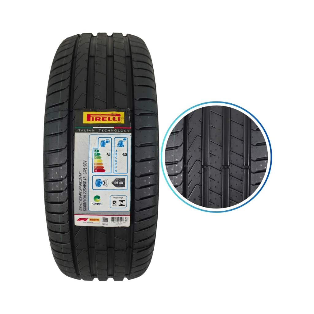 Pneu 225/55R18 98V Pirelli Scorpion Aro 18 Inmetro SUV Compass CRV Tiguan Sportage Tucson RAV4 Edge