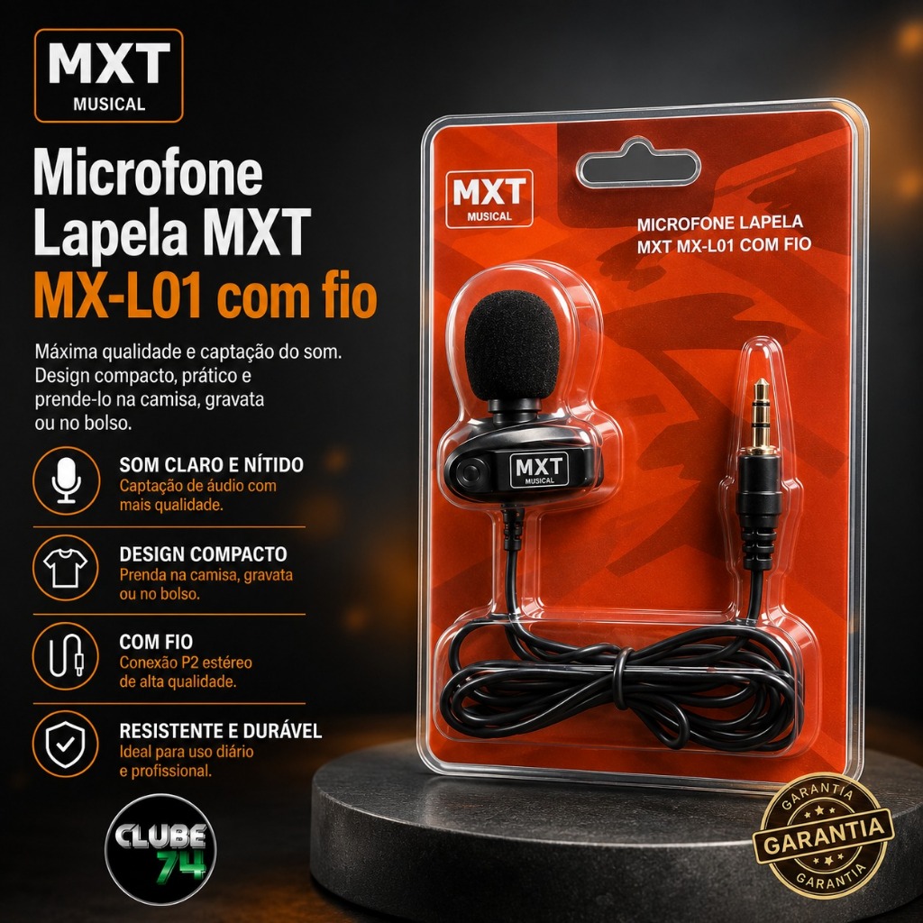 Microfone Lapela MXT MX-L01 com fio