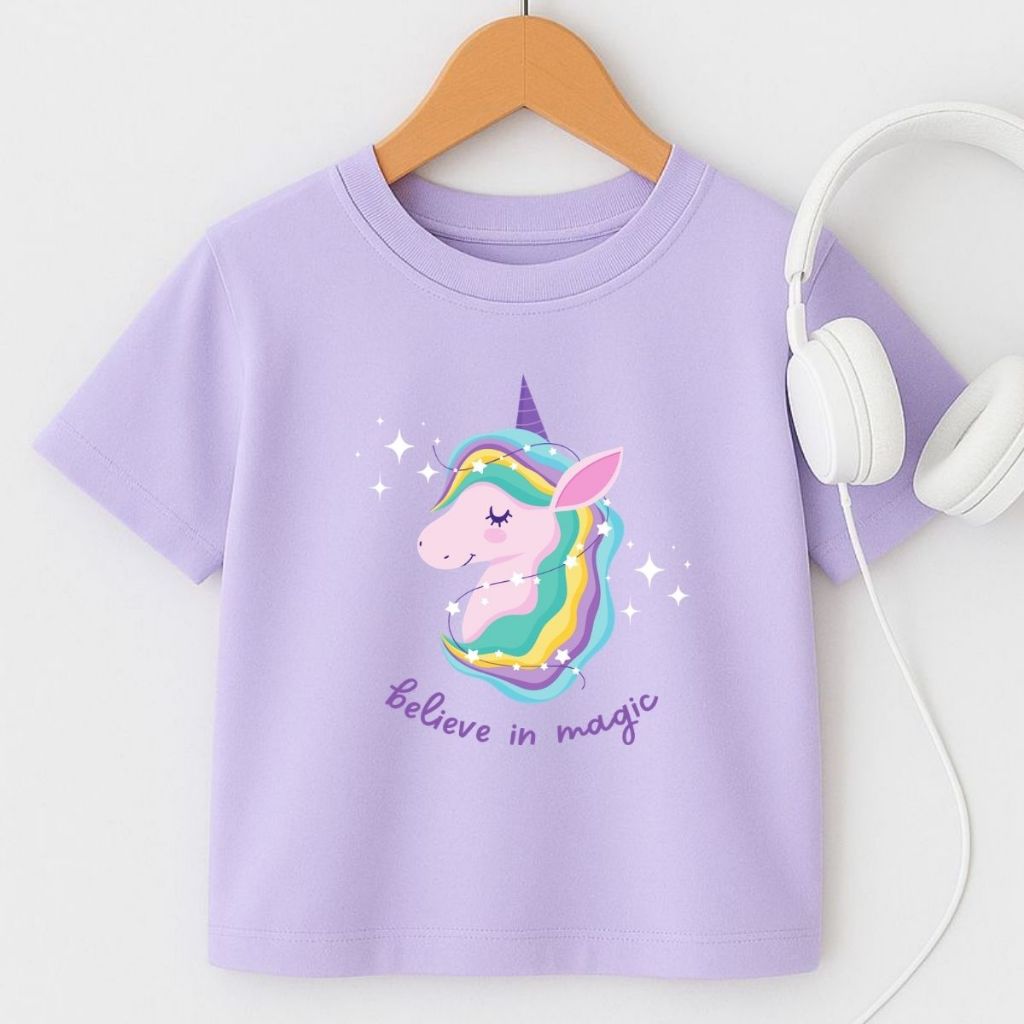 T-shirt Camiseta Menina Unicórnio Feminino Manga Curta Oversized 100% Algodão Estampa Moderna 4 ao 16 Promoção