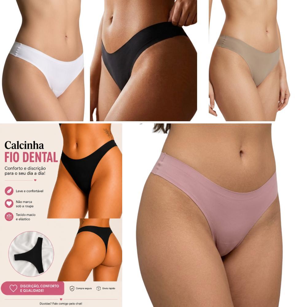 Kit 3 calcinhas-íntima-tanga-fio-dental-sem-costura-poliamida-elastano-forrada-confortável.