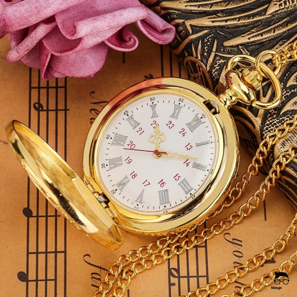 Relógio de Bolso Steampunk Dourado Original Antigo Com Corrente Retro Vintage Relíquia Presente Luxo — imagem 2 de 2