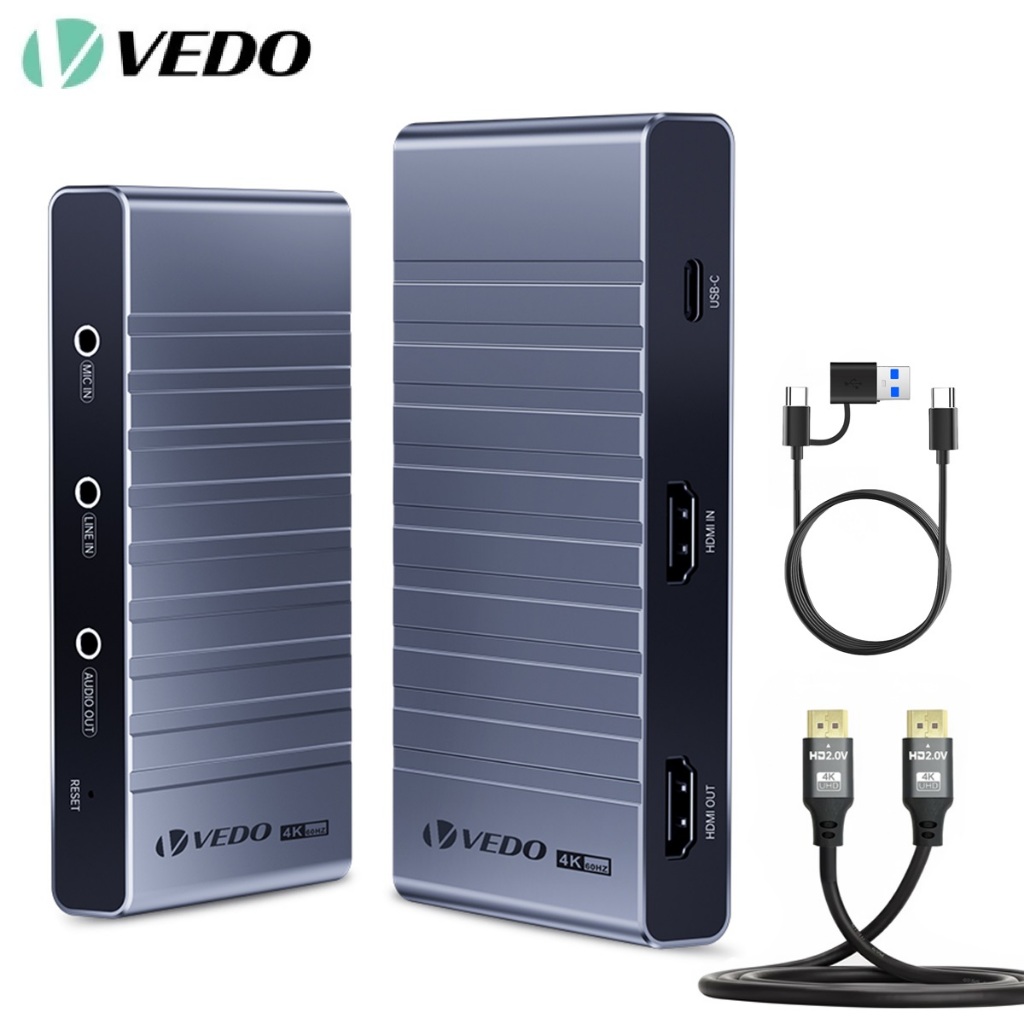 VEDO Placa de Captura de Vídeo 4K Loop Out 4K60 HDR + Captura 4K30 VRR Taxa de A