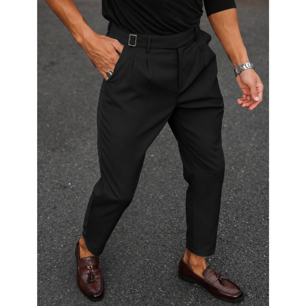 Calça Masculina Alfaitaria Elegante com ajuste Lateral Moderna