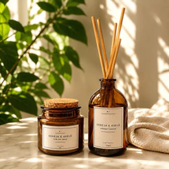 kit de vela aromática + aromatizador - coleção vintage (cereja e avelã)