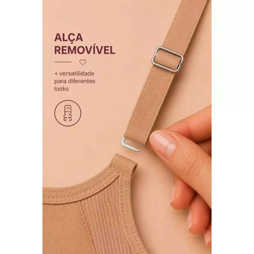 Sutiã Top Feminino Esportivo Com Bojo Removivel Confortavel Alça Fina  larga
