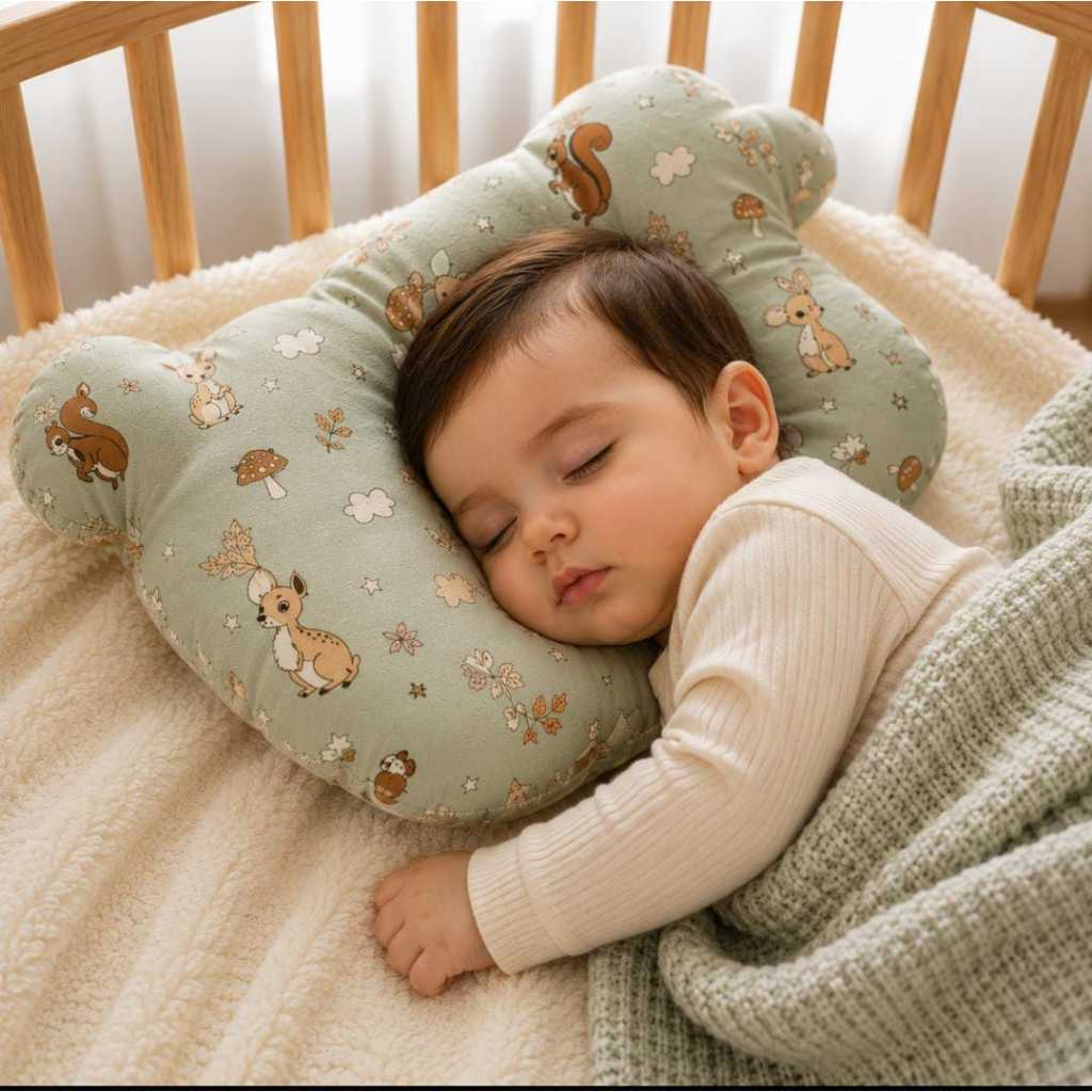 Travesseiro Anatômico Premium para Bebê | Ergonômico, Respirável e Confortável | Apoio para Cabeça e Sono Seguro