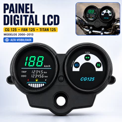 Painel Digital LCD Honda CG125 2000-2008 Fan125 2009-2013 Titan125 2013 - Velocímetro c/ Pronta Entrega