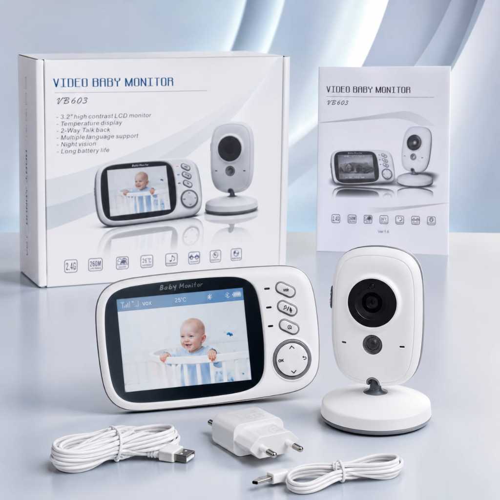 Babá Eletrônica VB603 Monitor de Bebê com Câmera Visão Noturna Aúdio Sem Fio Wi-Fi Temperatura Berçário e Quarto filho