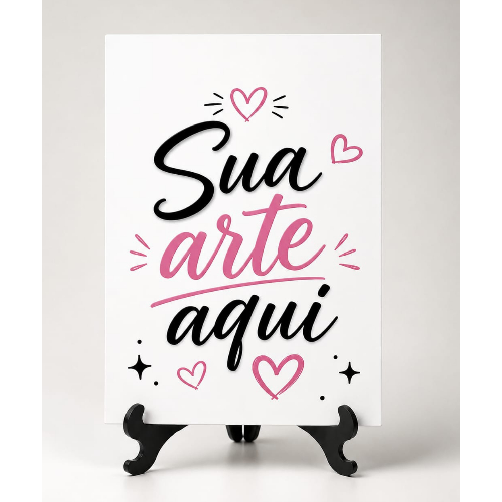 Placa MDF Decorativa Sua Arte Aqui Personalizada do Seu Jeito | Presente Criativo Dia Dos Pais | Acompanha Suporte