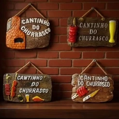placa quadro decorativo Cantinho do churrasco área gourmet