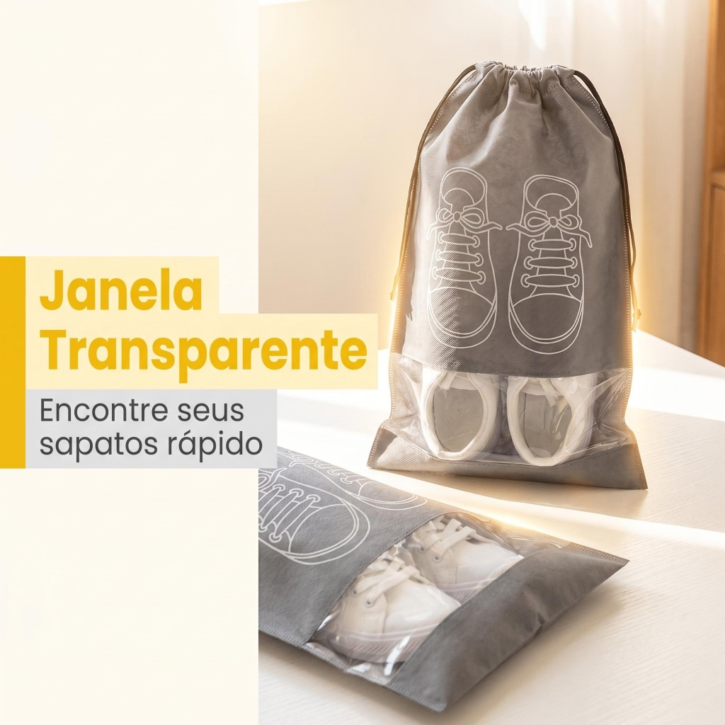 Sacola Para Sapatos Resistente Anti Sujeira Uso Diário E Viagem