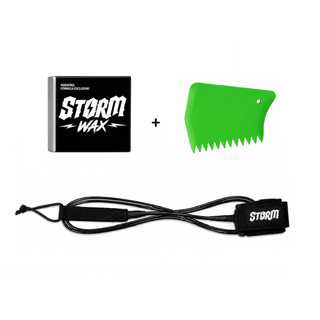 Kit Leash 6' x 5mm para Surf + Parafina + Raspador
