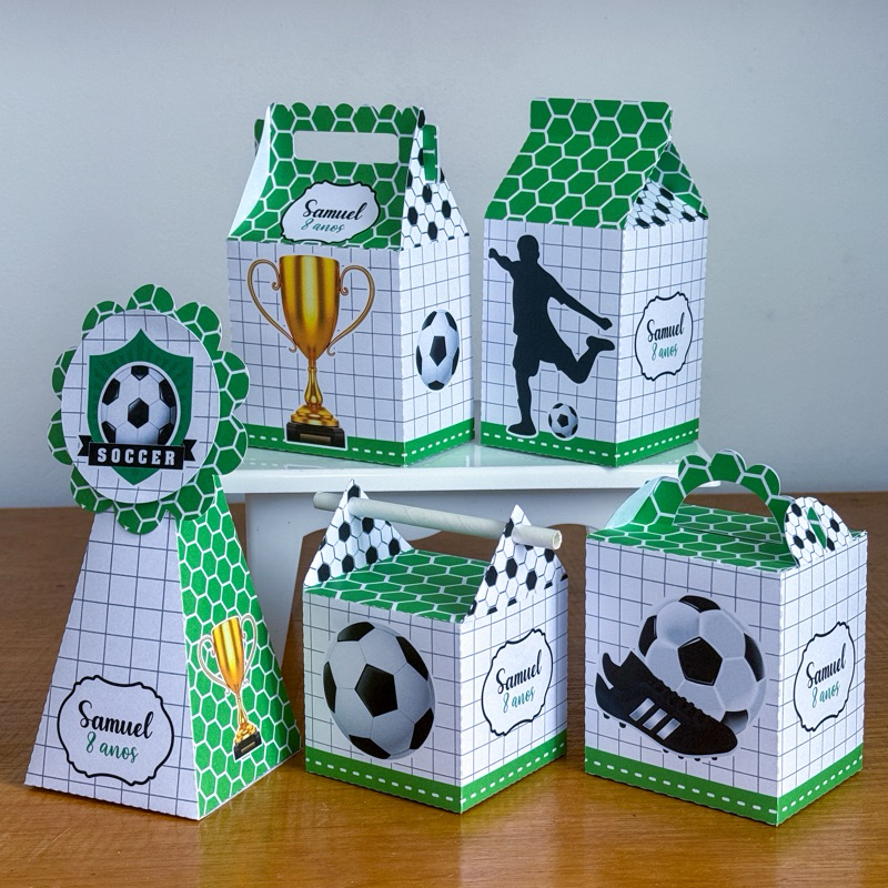 Kit Caixinha Personalizada Futebol Lembrancinha Festa Infantil Aniversário Decoração Personalizados