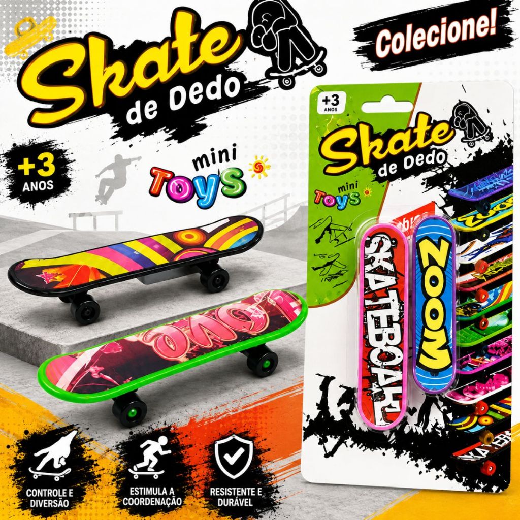 Mini Skate de Dedo Fingerboard Com Mini Bicicleta Profissional Com 2 Peças Skate de Dedo 12pçs