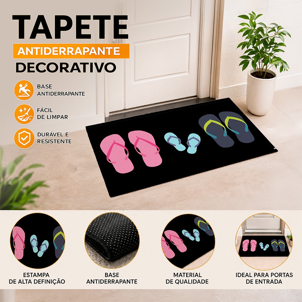 Tapete Capacho Porta Moderno Entrada Antiderrapante 40x60-Familia