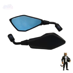 PAR DE RETROVISOR Z400 FIXO ROSCA HONDA HASTE CURTA COM LENTE AZUL