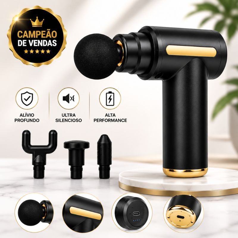 Massageador Elétrico Alta Frequência Pistola Relaxamento