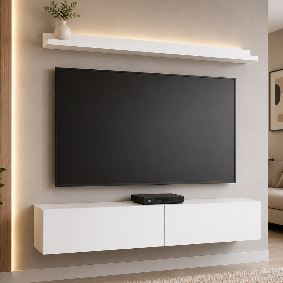 Bancada Painel Rack Suspenso Argon 120cm Móveis