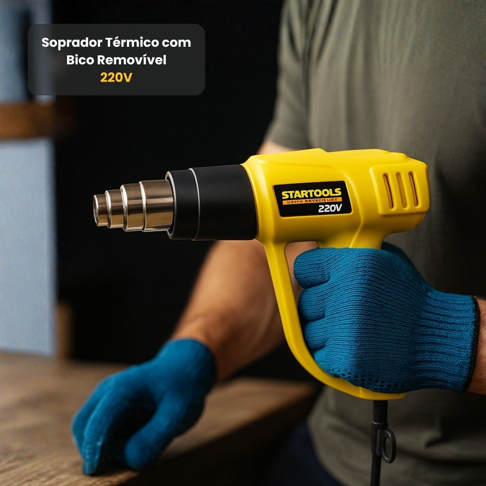 Soprador Térmico 2000W 220/127V Pistola de Ar Quente Profissional com Bico Removível