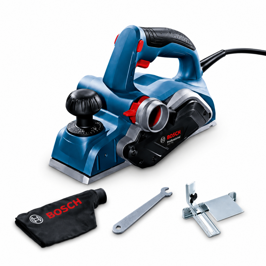 Plaina GHO 700 Bosch 700W com Lâminas Duplas e Saco coletor de pó