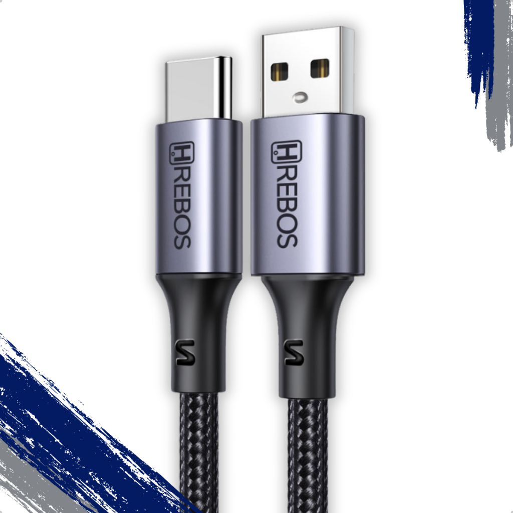 Cabo USB x Tipo-C Turbo 60W - 2 Metros Celular Notebook Carregador e Transferência de Dados Macho
