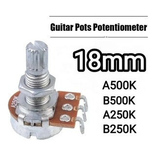 Potenciômetro A500K ou B500K Eixo Longo 18mm Guitarra Baixo