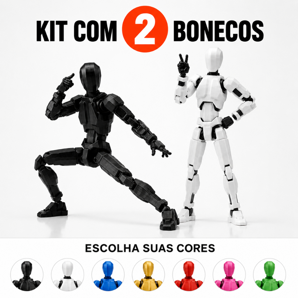 Kit 2 Boneco Articulado Dummy 13 Desmontado Brinquedo Infantil Figura Criativo Acessórios