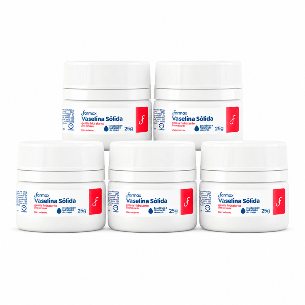 Kit 5un Vaselina Solida Farmax Geleia 25g