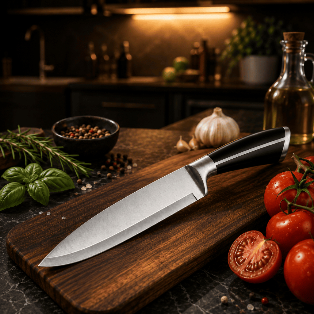 Faca do Chef Profissional Casita 7” Aço Inox 31,5 cm Cabo Emborrachado para Carnes Legumes Frutas Cozinha e Churrasco