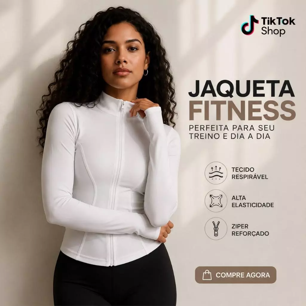 Jaqueta Moda Fitness Segunda Pele Ziper Esportiva Suplex Yooga Corrida Academia Treino — imagem 1