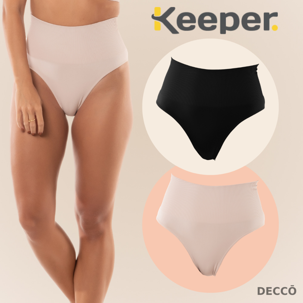 Calcinha Cintura Alta Modeladora Sem Costura Modelo Fio Dental Média Compressão