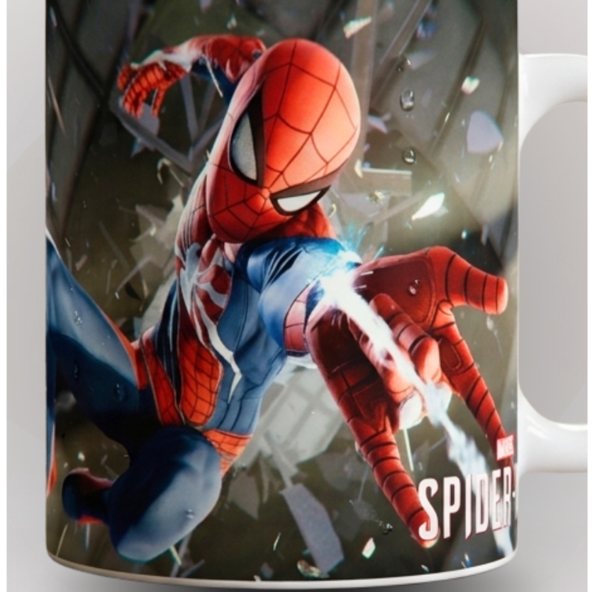 Caneca Homem-Aranha com Teia Cerâmica 325ml | Presente Marvel Spider-Man | Caneca Personalizada Super-Herói