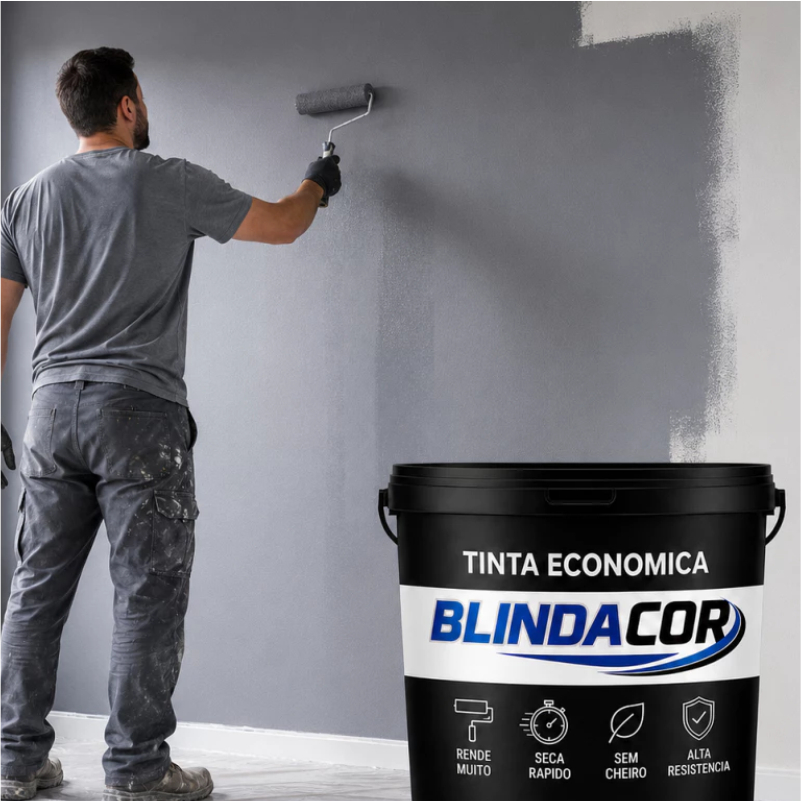 Tinta Latex BlindaCor Alta Cobertura E Acabamento 18Kg Cores Branca E Cinza Sem Cheiro Interna — imagem 2 de 2
