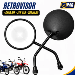Par Espelho Retrovisor Moto Biz 100 XLR 125 XR 250 Tornado Modelo Original Rosca Honda
