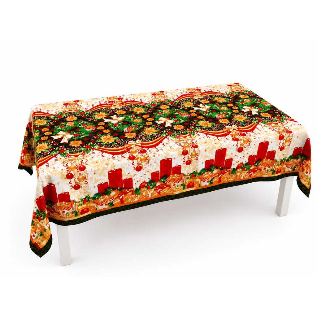 Toalha de Mesa Natalina 6 Lugares 2,20x1,50m Lisa – Oxford Premium, Elegante e Sofisticada