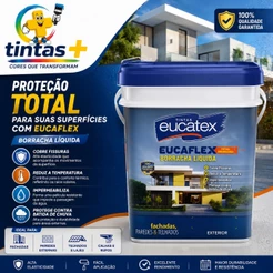 Tinta Emborrachada Borracha Liquida Eucaflex 20Kg Fachadas Paredes Telhado