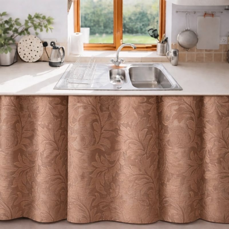 Cortina 1,40x0,90 Sem Ilhós Tecido Jacquard para Janela/Pia ou Balcão